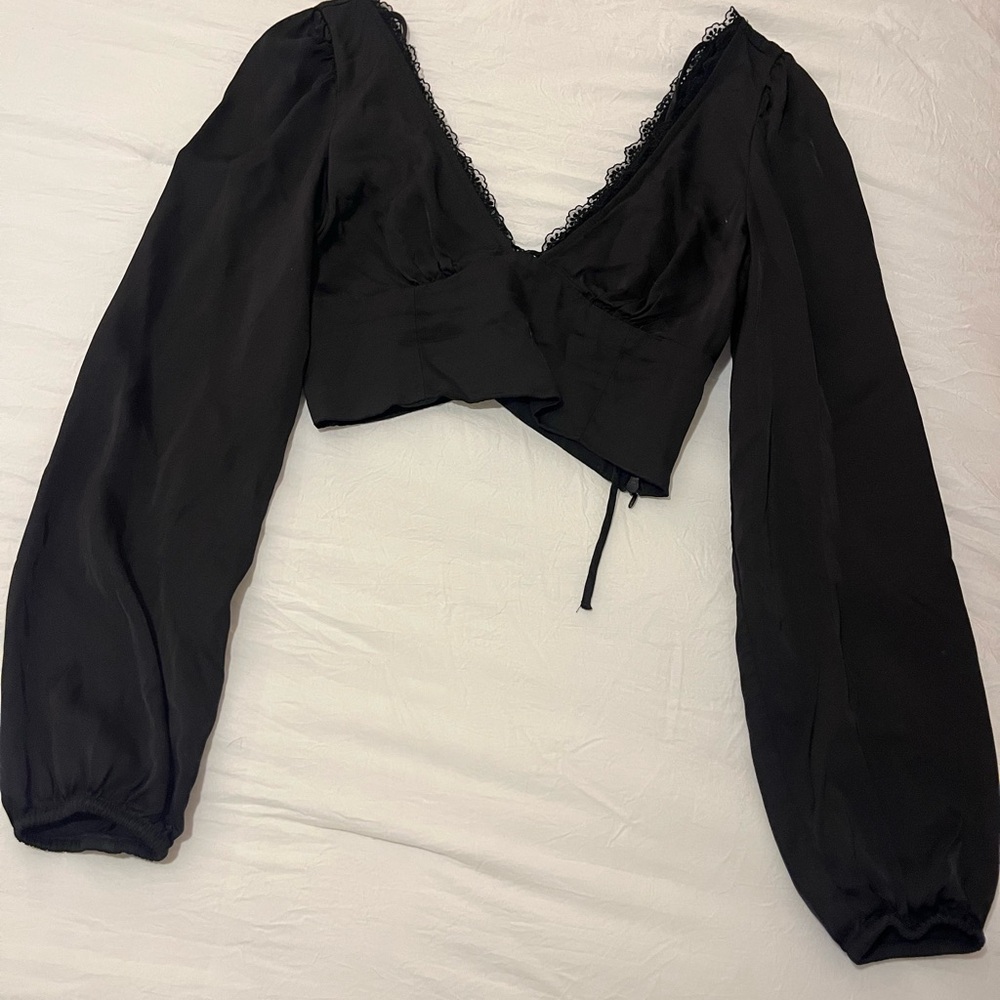 Chic Black Long Sleeve Blouse